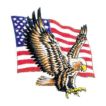 Bald Eagle with Flag Design Water Transfer Temporary Tattoo(fake Tattoo) Stickers NO.12843