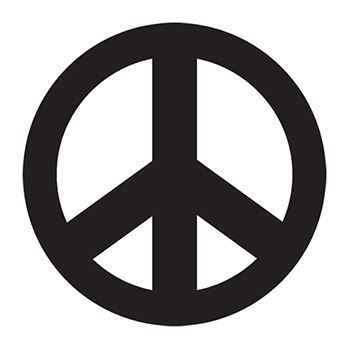Black Peace Sign Design Water Transfer Temporary Tattoo(fake Tattoo) Stickers NO.13232