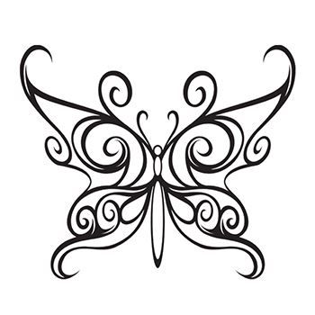Black Tribal Butterfly Design Water Transfer Temporary Tattoo(fake Tattoo) Stickers NO.13742
