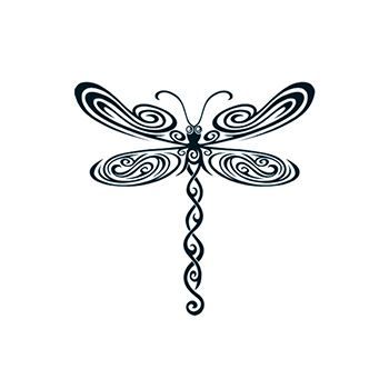 Black Tribal Dragonfly Design Water Transfer Temporary Tattoo(fake Tattoo) Stickers NO.13517