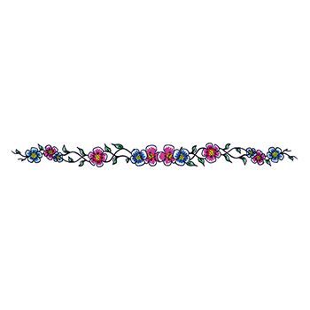 Blue and Purple Flowers Design Water Transfer Temporary Tattoo(fake Tattoo) Stickers NO.12298