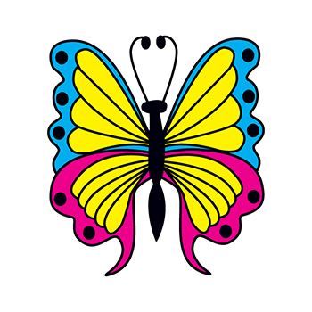 Blue, Yellow & Pink Butterfly Design Water Transfer Temporary Tattoo(fake Tattoo) Stickers NO.11794