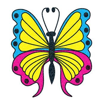 Blue, Yellow & Pink Glitter Butterfly Design Water Transfer Temporary Tattoo(fake Tattoo) Stickers NO.13527