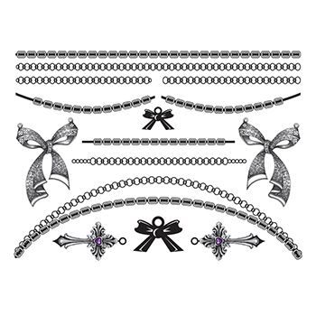 Bold in Bows Jewelry Set Design Water Transfer Temporary Tattoo(fake Tattoo) Stickers NO.13189