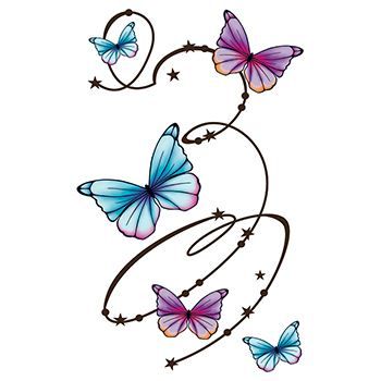 Butterfly Swirls Large Design Water Transfer Temporary Tattoo(fake Tattoo) Stickers NO.13746