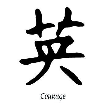 Courage Kanji Design Water Transfer Temporary Tattoo(fake Tattoo) Stickers NO.11938