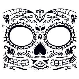 Day of the Dead: Skull Face Design Water Transfer Temporary Tattoo(fake Tattoo) Stickers NO.12464