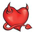 Devil Horned Heart Design Water Transfer Temporary Tattoo(fake Tattoo) Stickers NO.13382