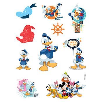 Donald Duck Assortment ofs Design Water Transfer Temporary Tattoo(fake Tattoo) Stickers NO.14141