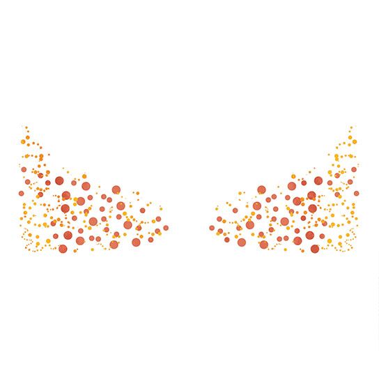 Flashy Freckle Faces - Gold & Red (Large) Design Water Transfer Temporary Tattoo(fake Tattoo) Stickers NO.14191