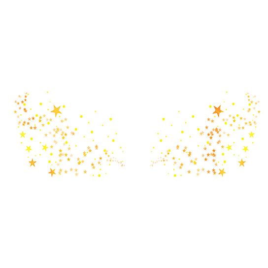 Flashy Freckle Faces- Orange & Gold Stars Design Water Transfer Temporary Tattoo(fake Tattoo) Stickers NO.14200
