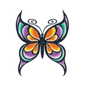 Glitter Colorful Butterfly Design Water Transfer Temporary Tattoo(fake Tattoo) Stickers NO.14331