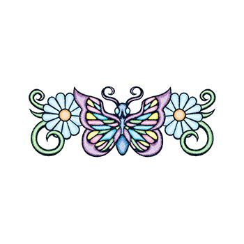 Glitter Pastel Butterflys Design Water Transfer Temporary Tattoo(fake Tattoo) Stickers NO.13667