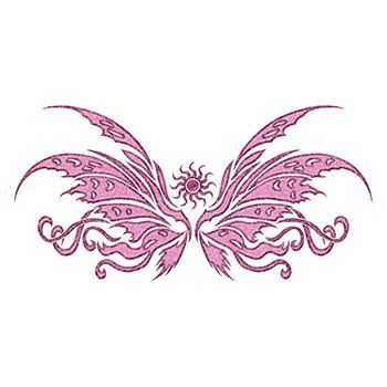 Glitter Pink Wing Lower Back Design Water Transfer Temporary Tattoo(fake Tattoo) Stickers NO.14364