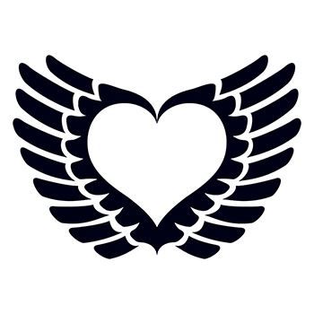 Glow in the Dark Winged Heart Design Water Transfer Temporary Tattoo(fake Tattoo) Stickers NO.14402