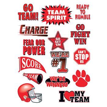 Go Team Red Set of Sports Design Water Transfer Temporary Tattoo(fake Tattoo) Stickers NO.15208