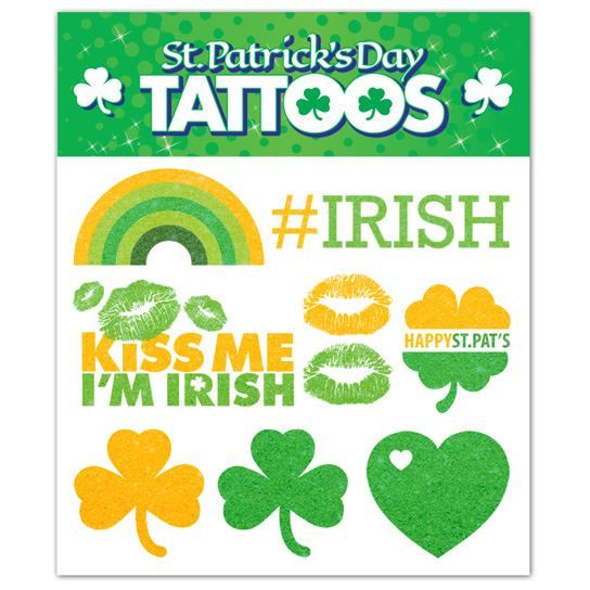 Gold Glitter St. Paddy's Day Sheets Design Water Transfer Temporary Tattoo(fake Tattoo) Stickers NO.13424