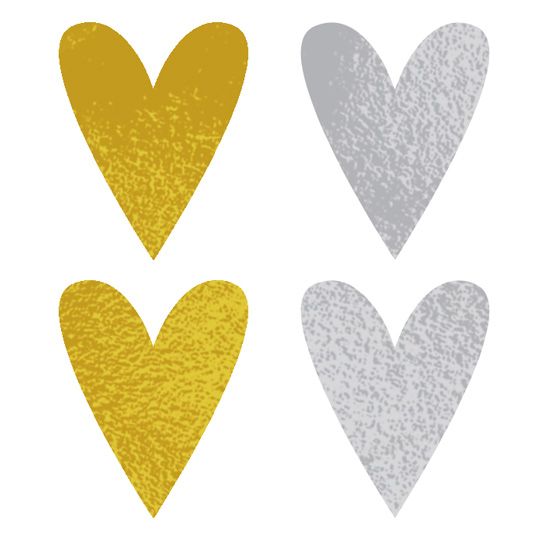 Gold and Silver Hearts Design Water Transfer Temporary Tattoo(fake Tattoo) Stickers NO.13487