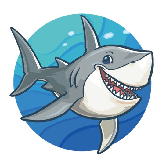 Happy Shark Design Water Transfer Temporary Tattoo(fake Tattoo) Stickers NO.13497