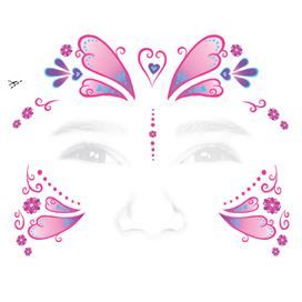 Kid Princess Butterfly Face Design Water Transfer Temporary Tattoo(fake Tattoo) Stickers NO.12372