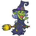 Kids Witch on Broom Design Water Transfer Temporary Tattoo(fake Tattoo) Stickers NO.11796