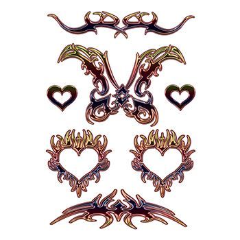 Large Tribal Hearts Design Water Transfer Temporary Tattoo(fake Tattoo) Stickers NO.12114