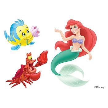 Little Mermaid: Ariel and Friendss Design Water Transfer Temporary Tattoo(fake Tattoo) Stickers NO.13950