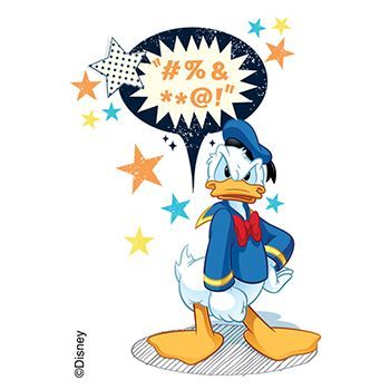 Mickey & Friends: Angry Donald Design Water Transfer Temporary Tattoo(fake Tattoo) Stickers NO.13959