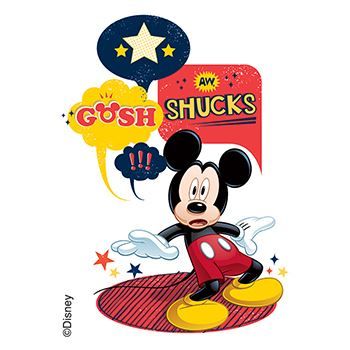 Mickey & Friends: Aw Shucks Design Water Transfer Temporary Tattoo(fake Tattoo) Stickers NO.13962