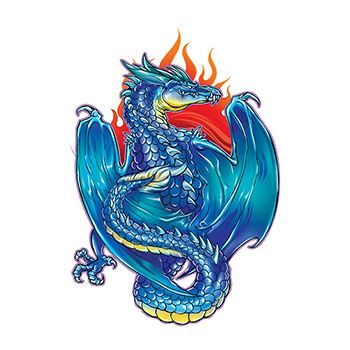 Mythical Blue Dragon Design Water Transfer Temporary Tattoo(fake Tattoo) Stickers NO.12018
