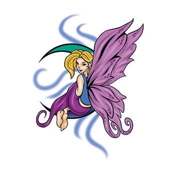 Mythical Purple Fairy Design Water Transfer Temporary Tattoo(fake Tattoo) Stickers NO.12025
