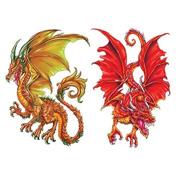 Ormarr Dragons Design Water Transfer Temporary Tattoo(fake Tattoo) Stickers NO.12014