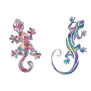 Pair of Geckoss Design Water Transfer Temporary Tattoo(fake Tattoo) Stickers NO.13564