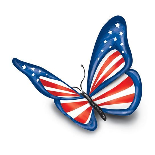 Patriotic Butterfly Design Water Transfer Temporary Tattoo(fake Tattoo) Stickers NO.12048