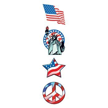 Patriotic Holiday Party Design Water Transfer Temporary Tattoo(fake Tattoo) Stickers NO.12035