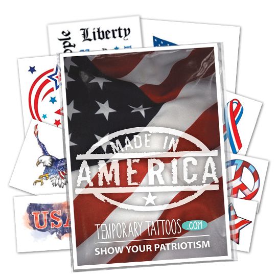 Patriotic Pack ofs Design Water Transfer Temporary Tattoo(fake Tattoo) Stickers NO.12032