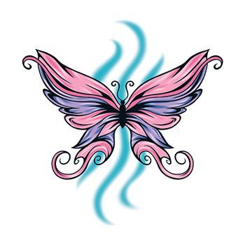 Pink and Purple Butterfly Design Water Transfer Temporary Tattoo(fake Tattoo) Stickers NO.13767
