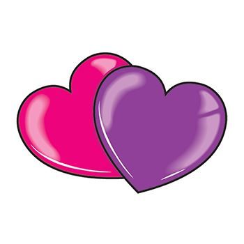 Pink and Purple Hearts Design Water Transfer Temporary Tattoo(fake Tattoo) Stickers NO.13489
