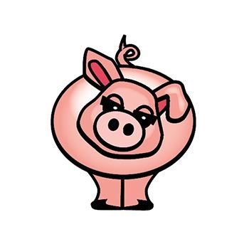 Pink Pig Design Water Transfer Temporary Tattoo(fake Tattoo) Stickers NO.13559