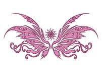 Pink Tribal Butterfly Design Water Transfer Temporary Tattoo(fake Tattoo) Stickers NO.13769