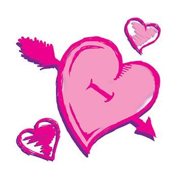 Pink Valentines Hearts Design Water Transfer Temporary Tattoo(fake Tattoo) Stickers NO.13466