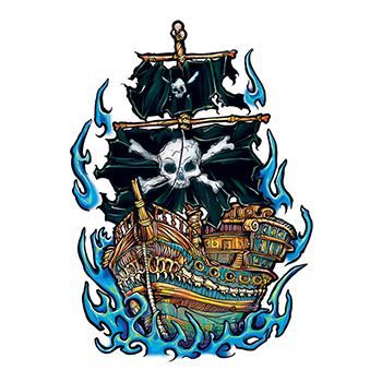 Pirate Ship Design Water Transfer Temporary Tattoo(fake Tattoo) Stickers NO.13257