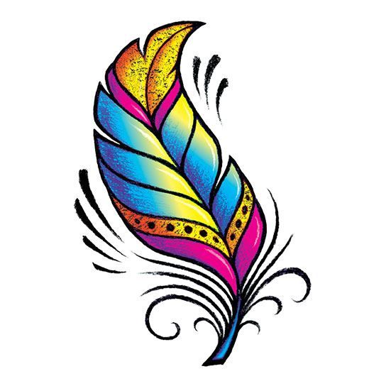 Radiant Feather Color Metallic Design Water Transfer Temporary Tattoo(fake Tattoo) Stickers NO.14218