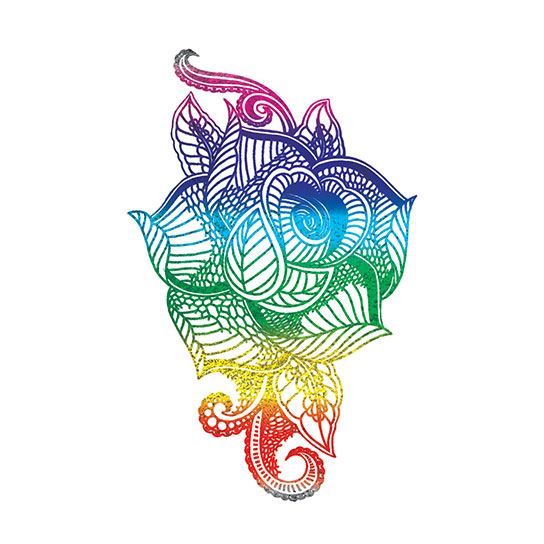 Radiant Rose Color Metallic Design Water Transfer Temporary Tattoo(fake Tattoo) Stickers NO.14206