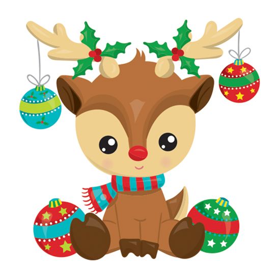 Reindeer with Ornaments Design Water Transfer Temporary Tattoo(fake Tattoo) Stickers NO.12873