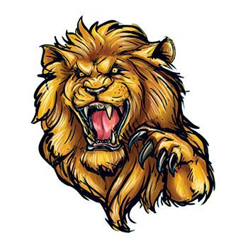 Roaring Lion Design Water Transfer Temporary Tattoo(fake Tattoo) Stickers NO.15149