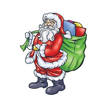 Santa with Gift Bag Design Water Transfer Temporary Tattoo(fake Tattoo) Stickers NO.12906