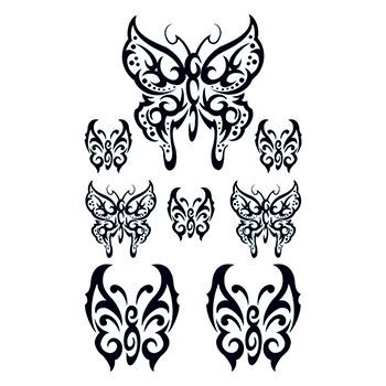 Set of Tribal Butterflys Design Water Transfer Temporary Tattoo(fake Tattoo) Stickers NO.13778