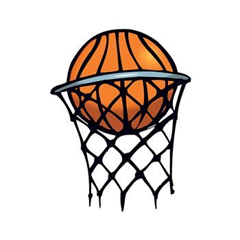 Small Basketball in Hoop Design Water Transfer Temporary Tattoo(fake Tattoo) Stickers NO.13074