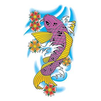Traditional Koi Fish Design Water Transfer Temporary Tattoo(fake Tattoo) Stickers NO.11860